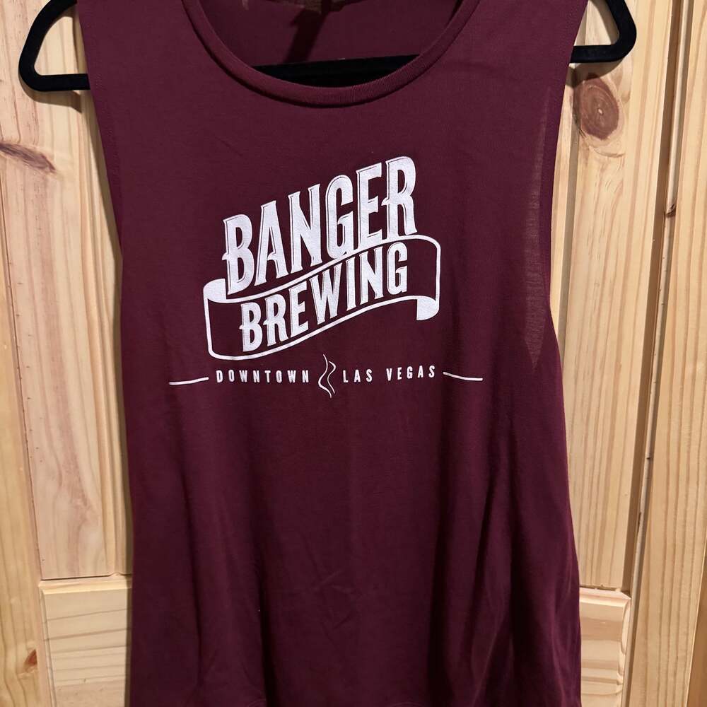 Bangers Brewing Co. Downtown Las Vegas Women's Maroon Tank Top